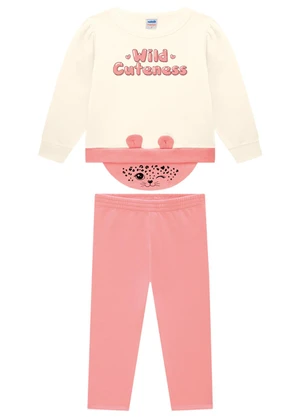 Marlan - Conjunto Blusão e Legging em Molecotton Bege - MARLAN