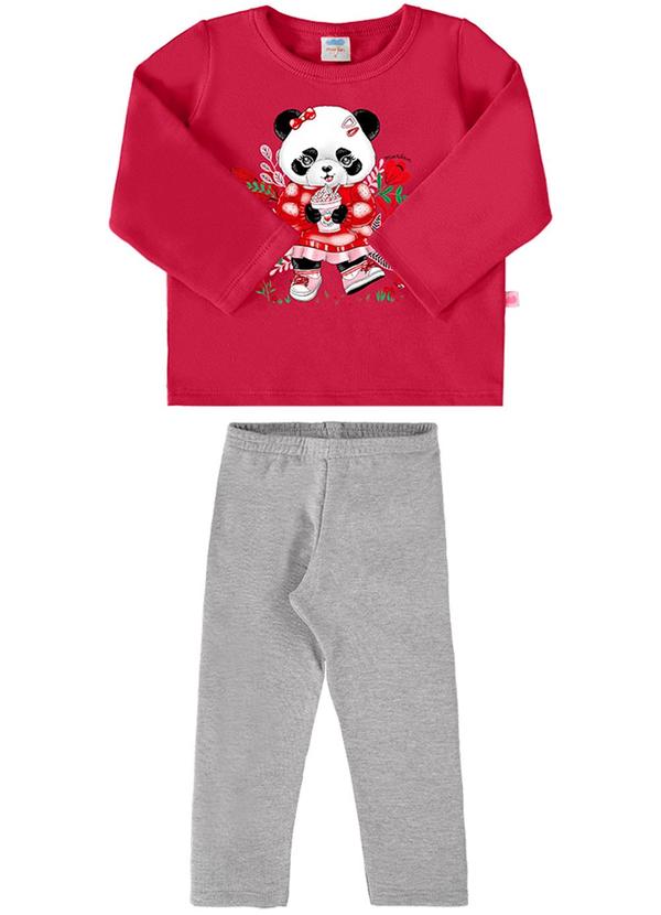 Marlan - Conjunto Blusão e Legging em Molecotton Vermelho
