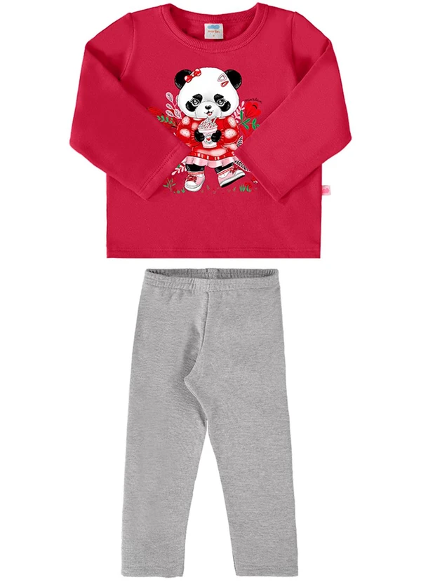 Marlan - Conjunto Blusão e Legging em Molecotton Vermelho 1