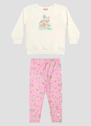 Kely Kety - Conjunto Blusão e Legging Estampada Branco - KELY KETY