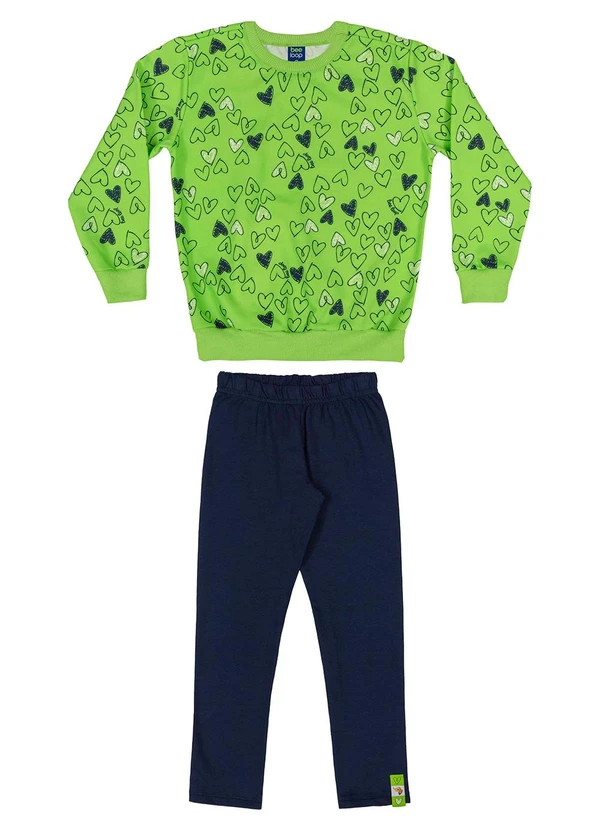 Bee Loop - Conjunto Blusão e Legging Infantil Verde