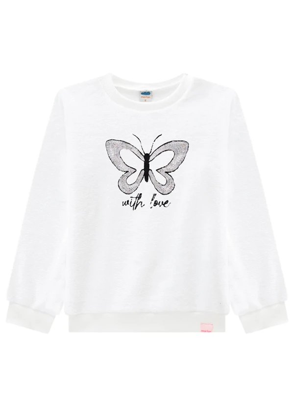 Marlan - Conjunto Blusão e Legging Jeans Branco 2