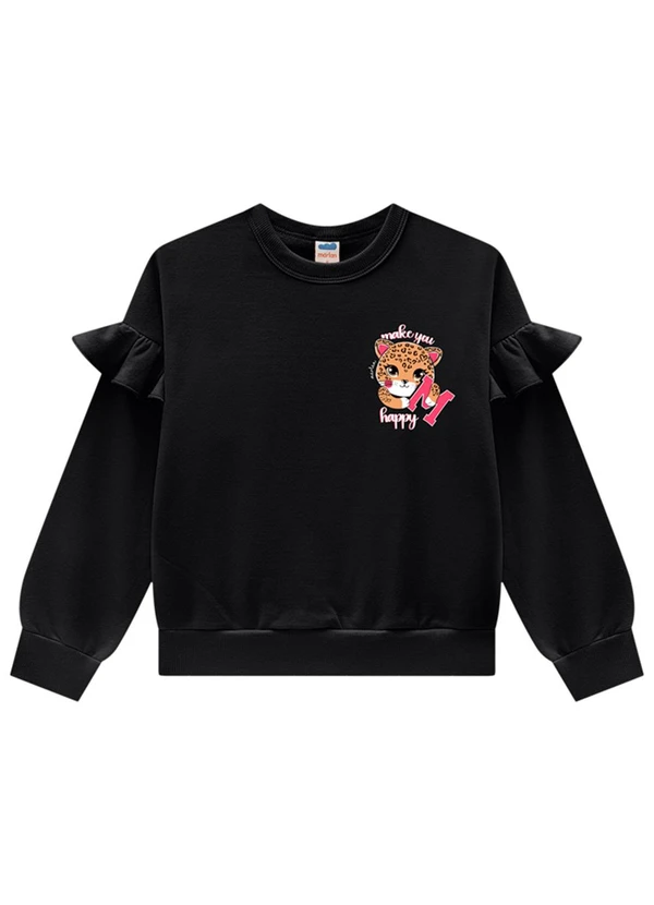 Marlan - Conjunto Blusão e Legging Jeans Preto 2