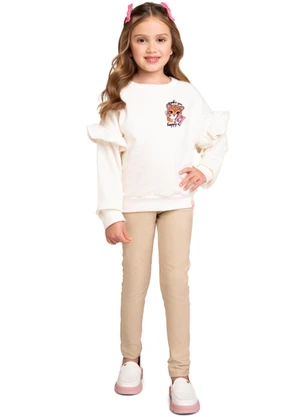 Marlan - Conjunto Blusão e Legging Jeans Bege - MARLAN