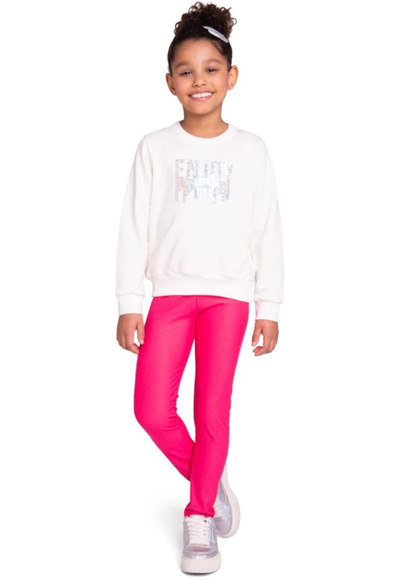 Marlan - Conjunto Blusão e Legging Jeans Bege