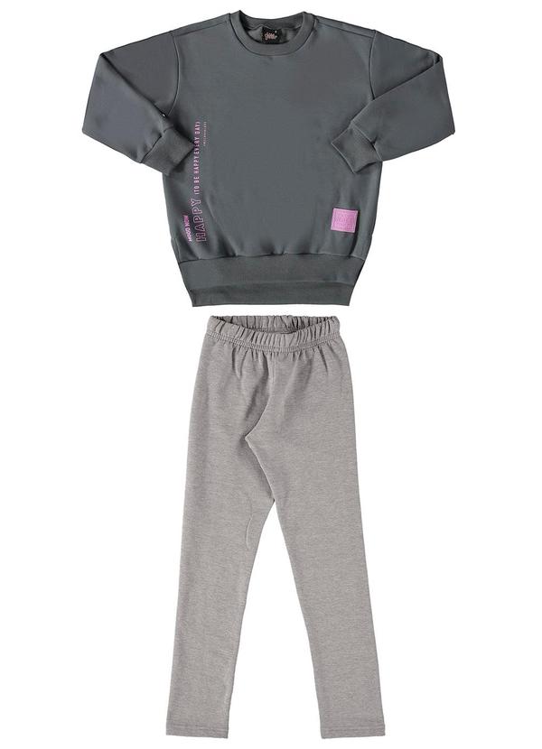 Gloss - Conjunto Blusão e Legging Juvenil Cinza 2