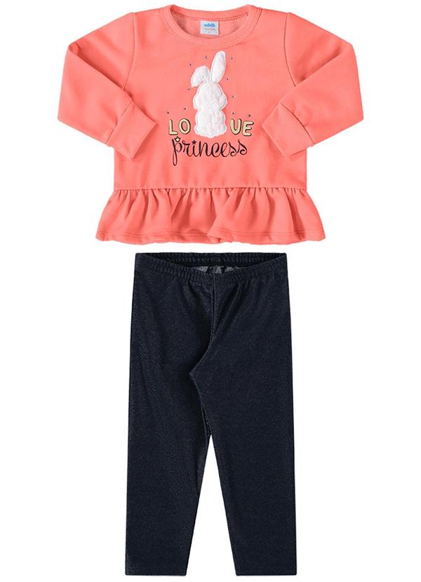 Marlan - Conjunto Blusão e Legging Love Princess Laranja
