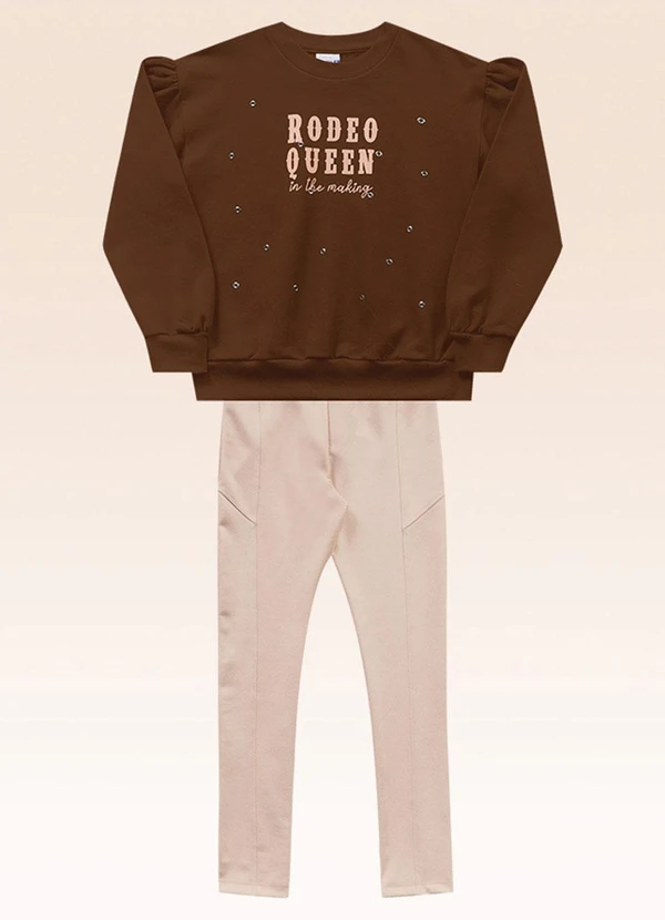 Fakini Kids - Conjunto Blusão e Legging Marrom 3