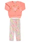 Marlan - Conjunto Bebê Blusão e Legging Mini Floral Rosa - variação: Laranja