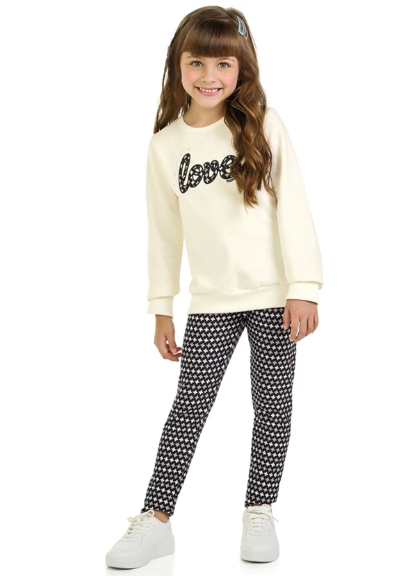 Marlan - Conjunto Blusão e Legging Pied Bege