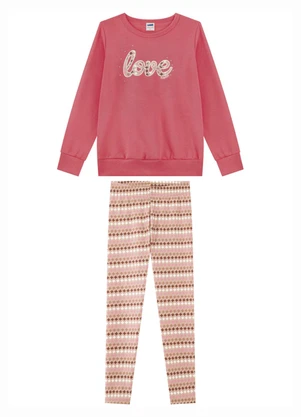 Marlan - Conjunto Blusão e Legging Pied Laranja - MARLAN