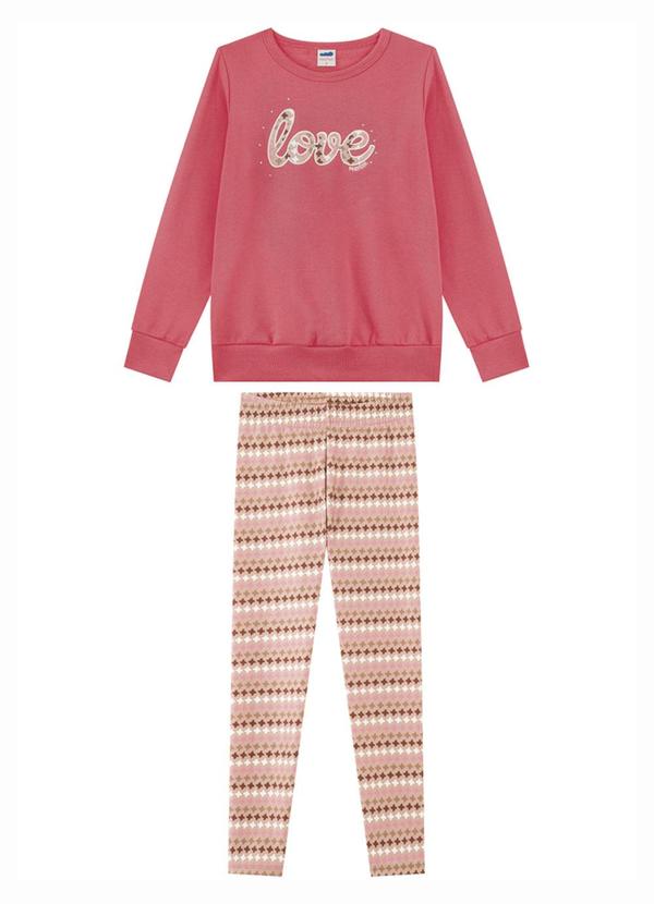 Marlan - Conjunto Blusão e Legging Pied Laranja