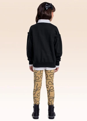 Fakini Kids - Conjunto Blusão e Legging Preto - FAKINI KIDS