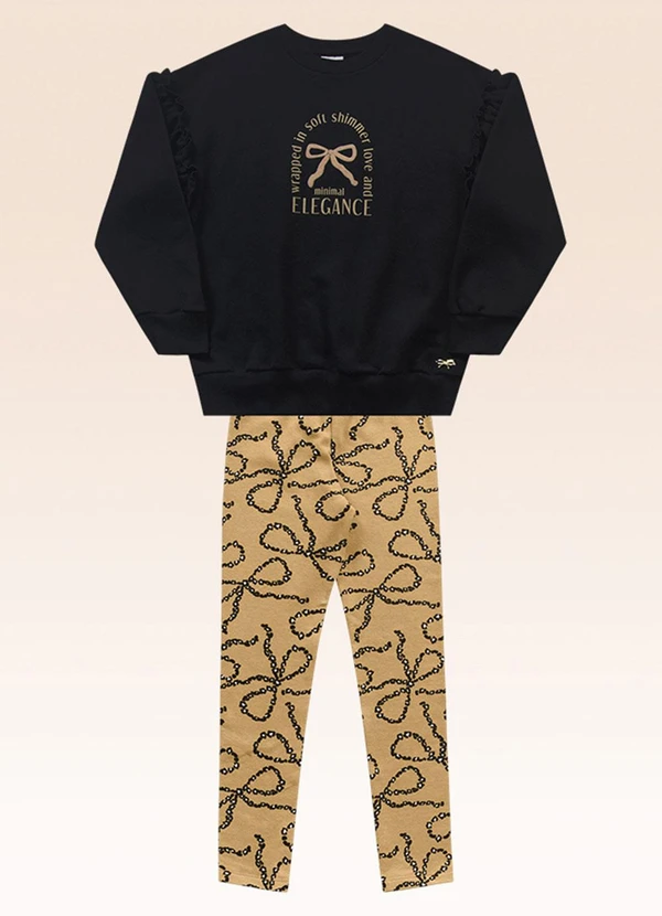 Fakini Kids - Conjunto Blusão e Legging Preto 3