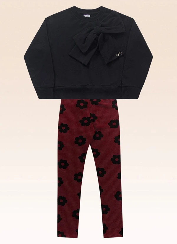 Fakini Kids - Conjunto Blusão e Legging Preto 3