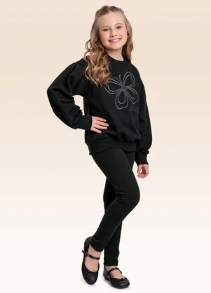 Fakini Kids - Conjunto Blusão e Legging Preto - FAKINI KIDS