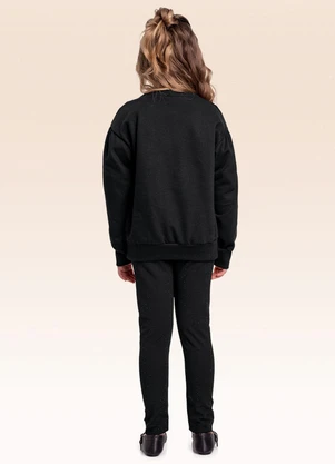 Fakini Kids - Conjunto Blusão e Legging Preto - FAKINI KIDS