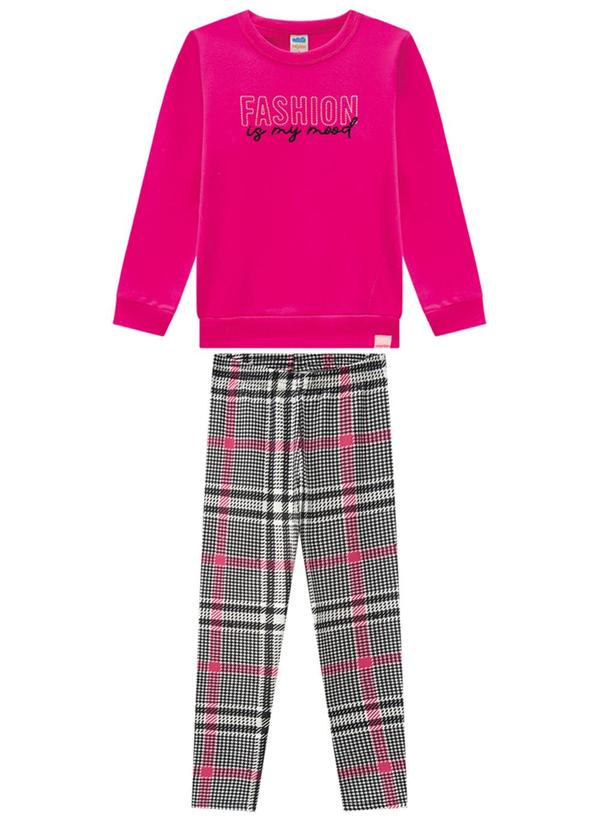 Marlan - Conjunto Blusão e Legging Princesa de Gales Rosa