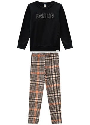 Marlan - Conjunto Blusão e Legging Princesa Preto - MARLAN