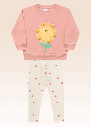 Fakini Kids - Conjunto Blusão e Legging Rosa - FAKINI KIDS