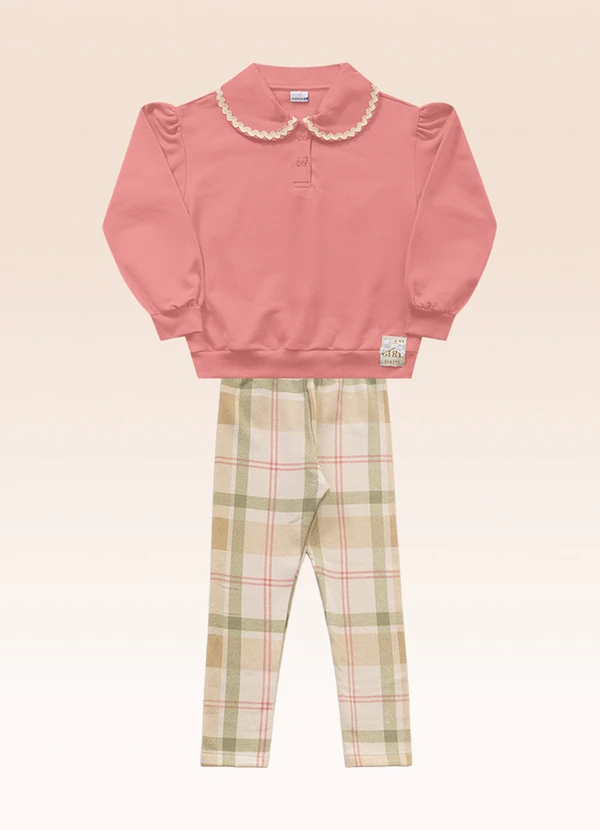 Fakini Kids - Conjunto Blusão e Legging Rosa
