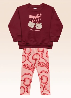 Fakini Kids - Conjunto Blusão e Legging Vermelho - FAKINI KIDS