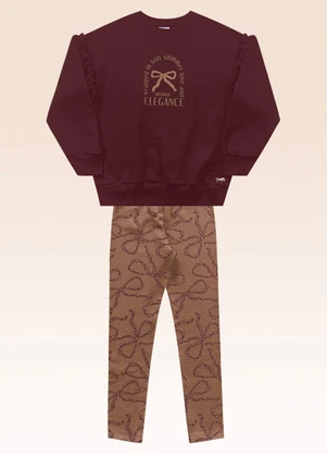 Fakini Kids - Conjunto Blusão e Legging Vermelho - FAKINI KIDS