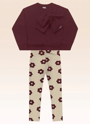 Fakini Kids - Conjunto Blusão e Legging Vermelho - FAKINI KIDS