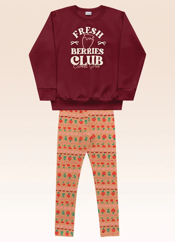 Fakini Kids - Conjunto Blusão e Legging Vermelho