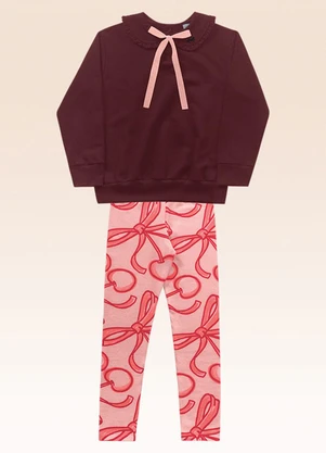 Fakini Kids - Conjunto Blusão e Legging Vermelho - FAKINI KIDS
