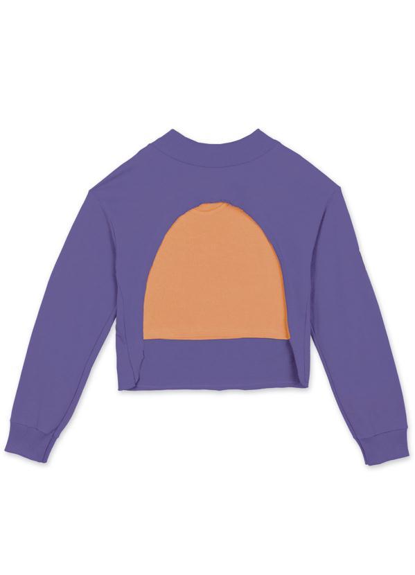 Hapier - Conjunto Blusão e Regata Cropped Moletom Roxo