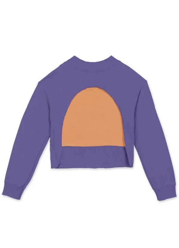 Hapier - Conjunto Blusão e Regata Cropped Moletom Roxo