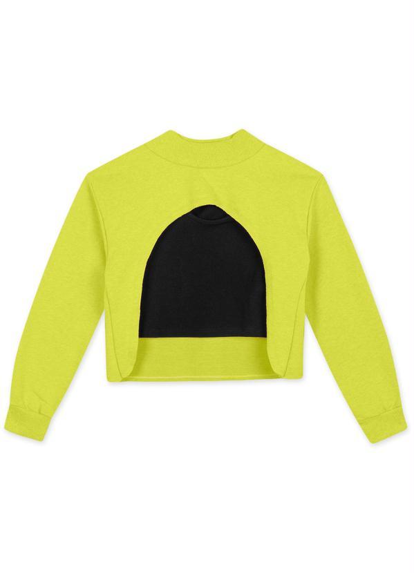 Hapier - Conjunto Blusão e Regata Cropped Moletom Verde