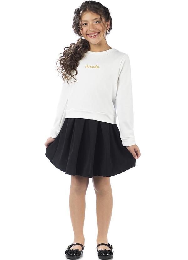 Amada - Conjunto Blusão e Saia em Malha Montaria Bege