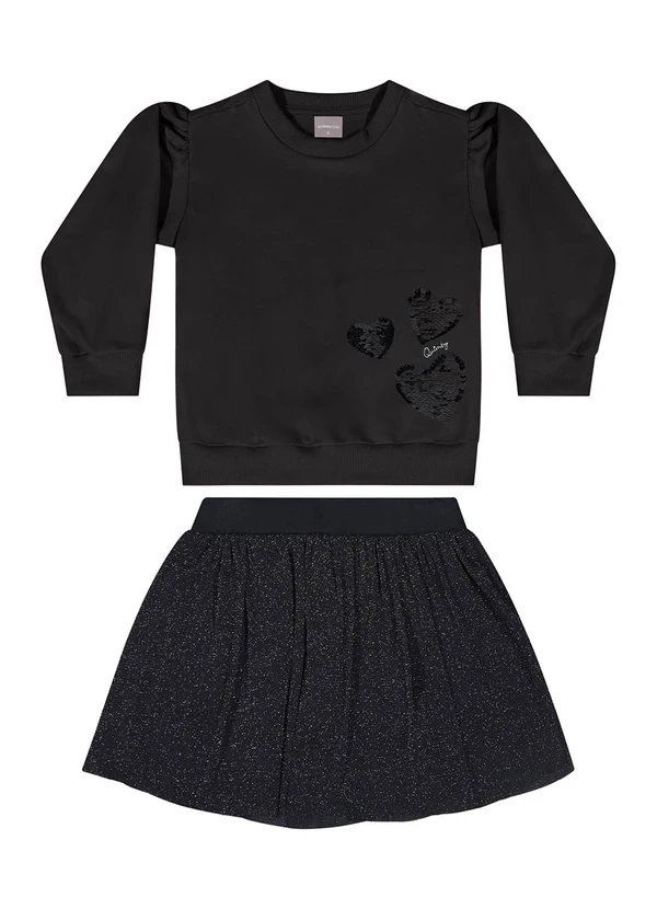 Quimby - Conjunto Blusão e Saia para Menina Preto 3
