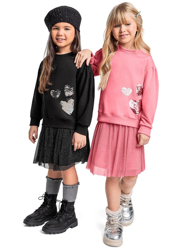 Quimby - Conjunto Blusão e Saia para Menina Rosa 2