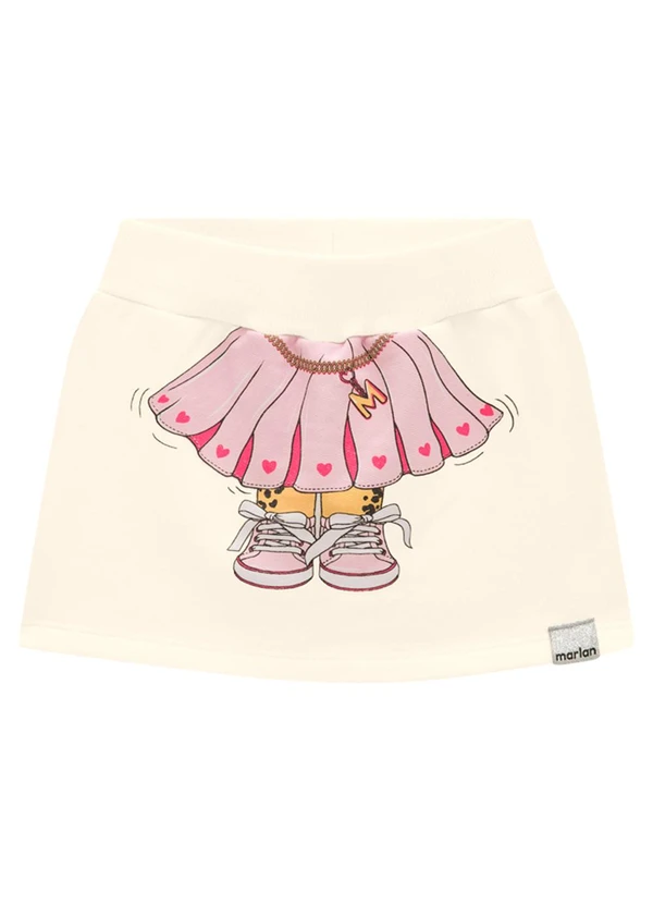 Marlan - Conjunto Blusão e Short-Saia em Moletom Bege 4