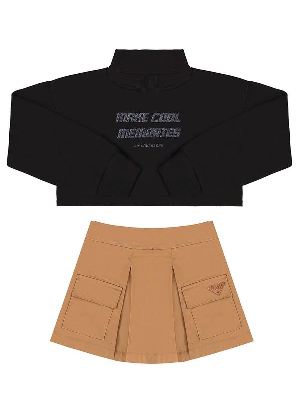 Gloss - Conjunto Blusão e Short-Saia Juvenil Preto 5