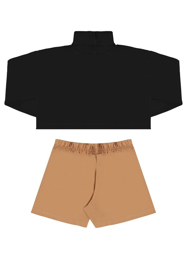 Gloss - Conjunto Blusão e Short-Saia Juvenil Preto 6