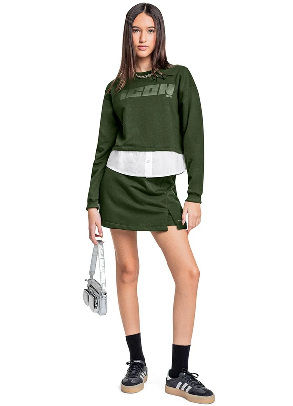 Gloss - Conjunto Blusão e Short-Saia Juvenil Verde