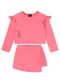 Guloseima - Conjunto com Blusão e Short-Saia Cinza - variação: Rosa
