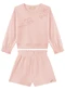 Milli e Nina - Conjunto Blusão e Shorts em Malha Azul - variação: Rosa