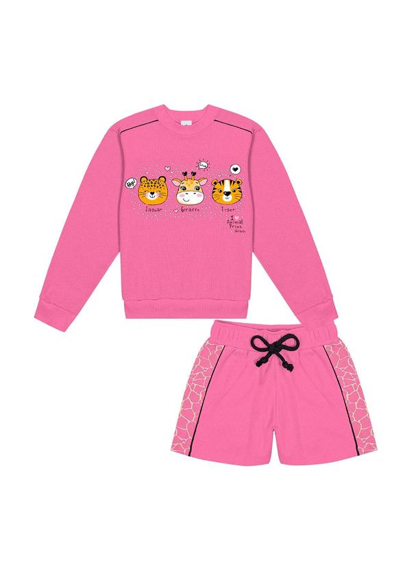 Abrange - Conjunto Blusão e Shorts Rosa