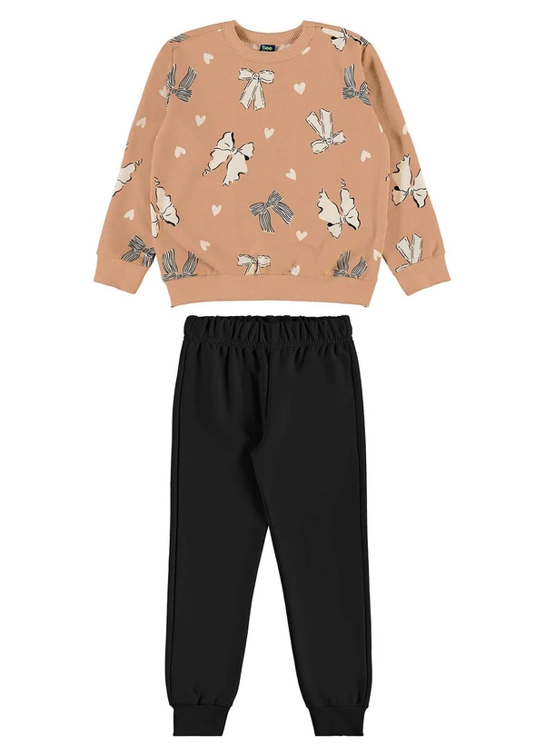 Bee Loop - Conjunto Blusão Laços Corações Marrom 1