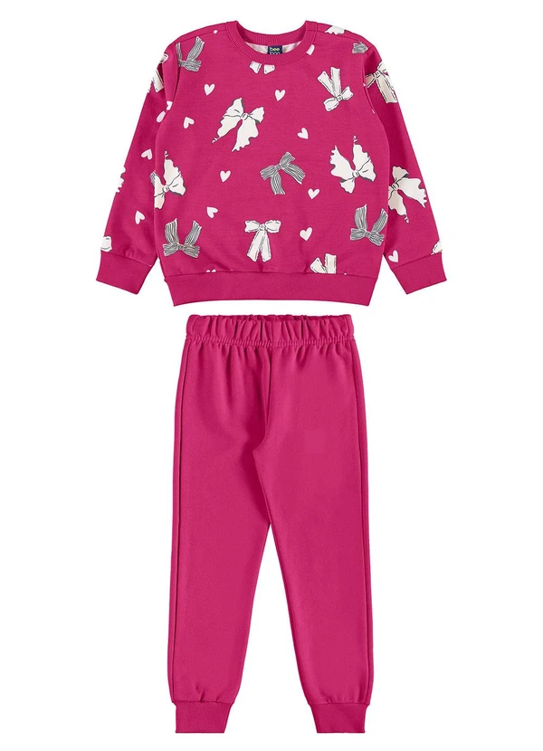 Bee Loop - Conjunto Blusão Laços Corações Rosa 1