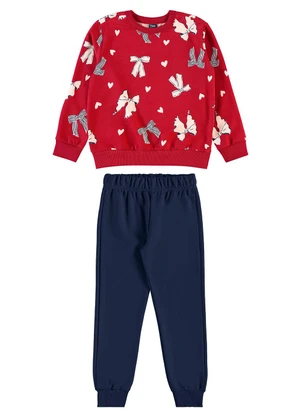 Bee Loop - Conjunto Blusão Laços Corações Vermelho - BEE LOOP