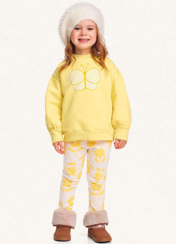 Fakini Kids - Conjunto Blusão/Legging Amarelo