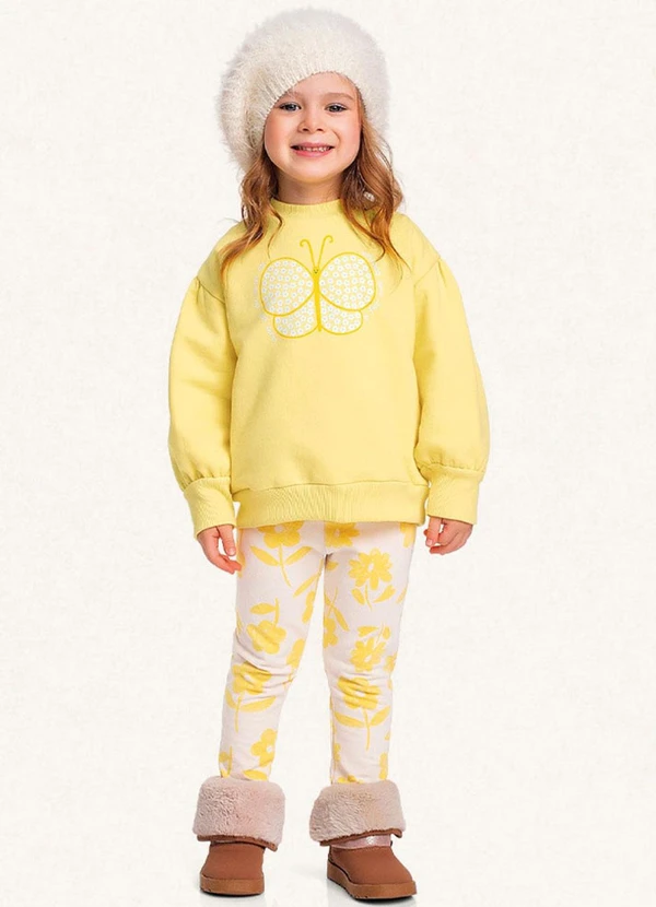 Fakini Kids - Conjunto Blusão/Legging Amarelo