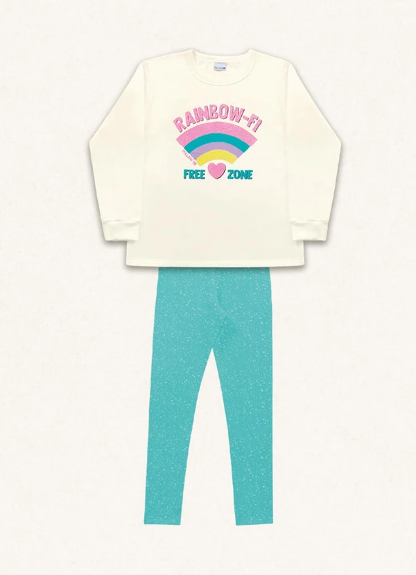 Fakini Kids - Conjunto Blusão/Legging Azul 5