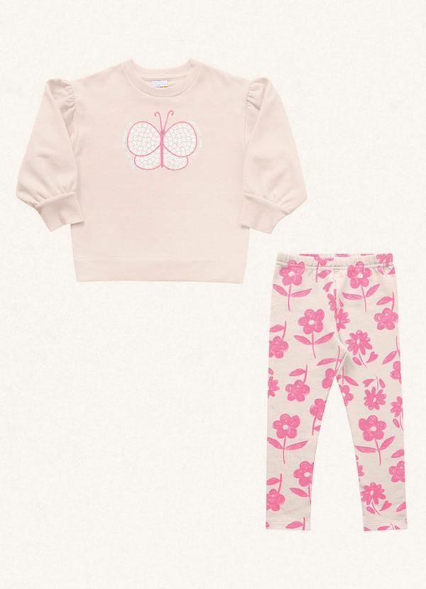 Fakini Kids - Conjunto Blusão/Legging Bege
